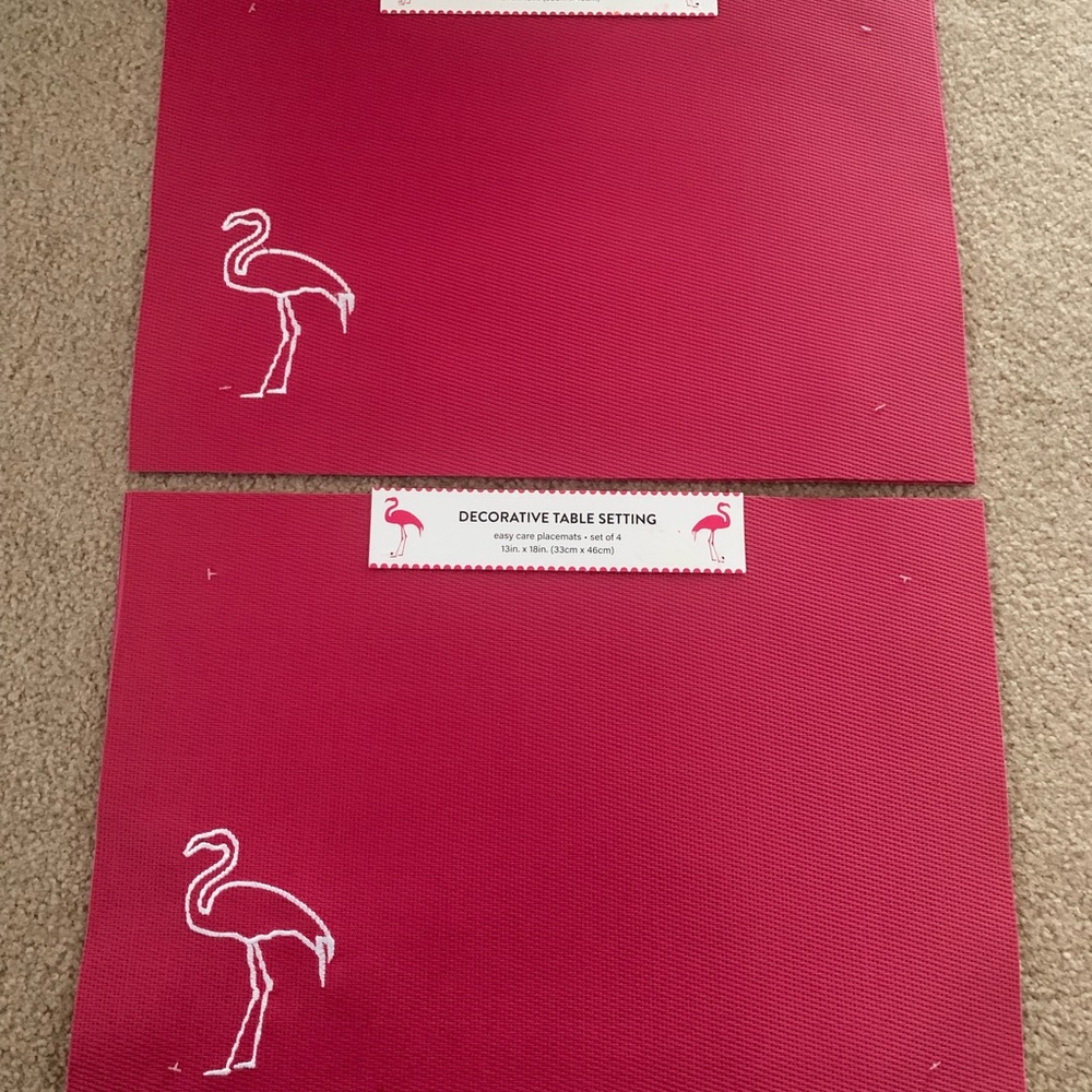 Two sets of Flamingo Mats